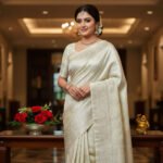 Off-White Soft Silk Saree with Silver Jacquard Weave
