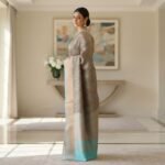 Exquisite Cyan Copper Silk Saree - Image 2