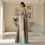 Exquisite Cyan Copper Silk Saree - Image 3