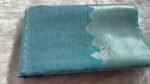 Elegant Turquoise Blue Banarasi Silk Saree with Silver Zari Floral Brocade - Image 4