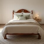 Classic Solid Wood Queen-Size Bed Frame with Ornate Headboard