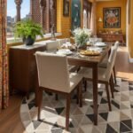 Handcrafted Teak Lattice-Top Dining Table – Modern Geometric Design - Image 4