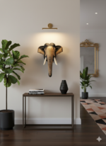 Hand-Painted Elephant Wall Mount – Stippled Artisan Design - Image 4