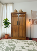 Handcrafted Solid Wood Double-Door Wardrobe - Image 3