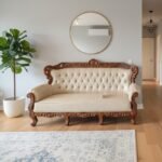 The Rajwada Imperial – Hand-Carved Maharani Teak Wood Sofa