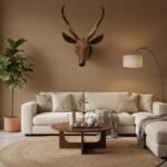 Traditional Hand-Textured Wood Deer Sculpture - Wall Decor