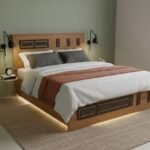 Urban Artisan Queen Bed with Integrated Footboard Storage