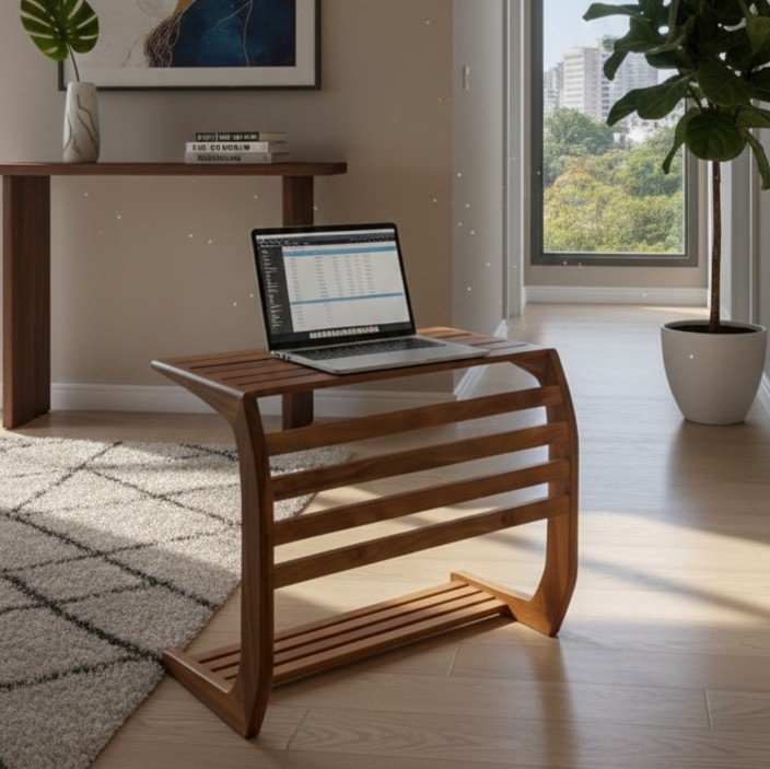 1770110494468~2 Kerala Teak Wood Laptop Table / Bed Bench (Copy) (Copy) - Image 1