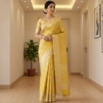 Radiant Canary Gold Banarasi Silk Saree