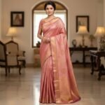 Luxe Rosewood Silk Saree with Intricate Gold Threading and Tassel Pallu