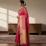 Exquisite Fuchsia Pink Kanchipuram Silk Saree with Gold Zari & Tassel Detail - Image 2