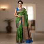 Emerald Green Kanchipuram Silk Saree.