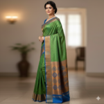 Emerald Green Kanchipuram Silk Saree. - Image 2
