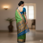 Emerald Green Kanchipuram Silk Saree. - Image 3