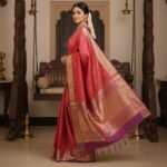 Regal Red & Gold Kanchipuram Silk Saree - Image 2