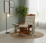 Handcrafted Solid Wood Adjustable Recliner with Extendable Footrest - Image 3