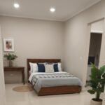 Handcrafted Teak-Finish Wooden Bed Frame - Image 2