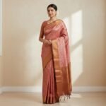 Timeless Elegance – Rosewood Pink Banarasi Silk Saree with Antique Zari Border