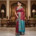 Regal Magenta & Turquoise Kanchipuram Silk Saree