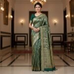 Emerald & Gold Banarasi Silk Saree