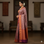 Ethereal Mauve & Gold Banarasi Silk Saree - Image 2