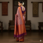 Ethereal Mauve & Gold Banarasi Silk Saree - Image 3