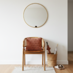 Mid-Century Modern Teak & Cane Barrel Chair