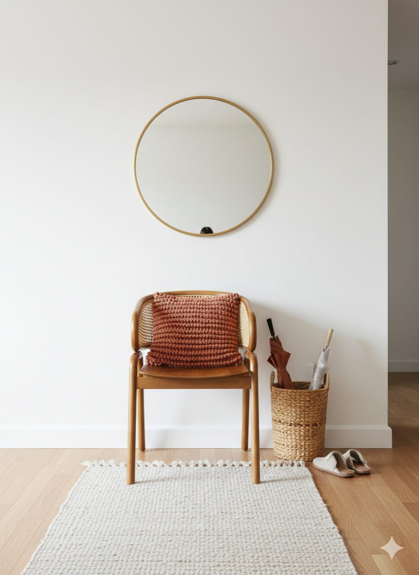 1770529810813 Mid-Century Modern Teak & Cane Barrel Chair - Image 1