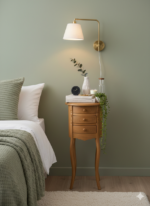 Vintage-Inspired Oval Teak Accent Table – Petite 3-Drawer Bedside Console - Image 2