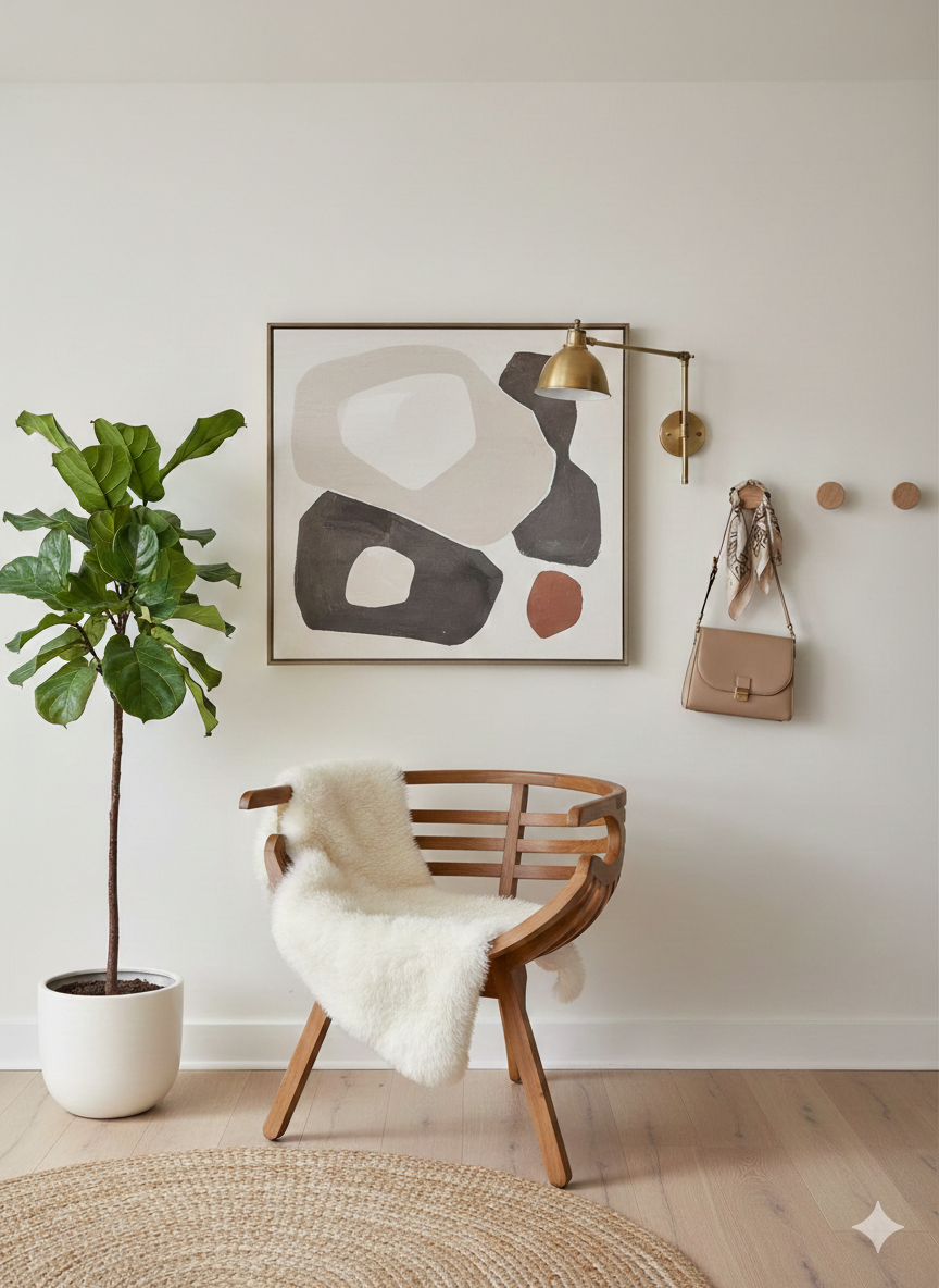 1770532555482 The Sculptural Ribbed Teak Accent Chair - Image 1