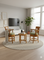 Handcrafted Solid Teak Swivel Captain’s Chairs - Image 2