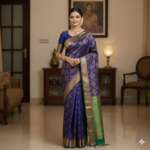 Royal Blue & Gold Banarasi Silk Saree