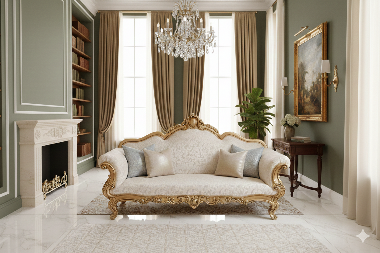 1770548632016 Royal Maharani Hand-Carved Victorian Loveseat - Image 1