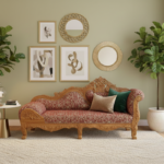 : Hand-Carved Teak Wood Victoria Style Diwan – Royal Chaise Lounge