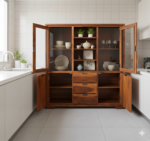 Solid Teak Wood Multi-Purpose Display Cabinet & Crockery Unit - Image 3
