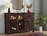 Heritage Teak Wood Sideboard & Display Cabinet - Image 2