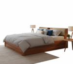 Premium Teak Wood King Size Bed with Headboard Storage & Drawers - Image 2