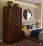 Premium Solid Wood 2-Door Almirah – Rich Teak Finish - Image 2