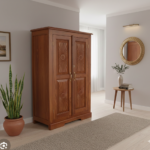 Classic Teak-Finish Handcrafted Wooden Almirah