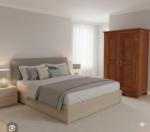 Classic Teak-Finish Handcrafted Wooden Almirah - Image 2