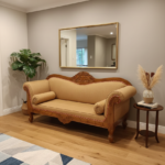 Vintage French Provincial Style Carved Wood Settee