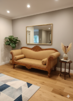 Vintage French Provincial Style Carved Wood Settee