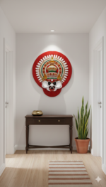 Handcrafted Kathakali Wall Mask - Traditional Kerala Mural Art