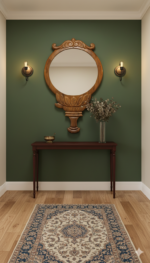 Hand-Carved Teakwood Statement Mirror – Ornate Lotus & Scrollwork Design - Image 2