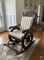 Vintage-Inspired Hand-Carved Nautical Rocking Chair
