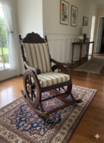 Vintage-Inspired Hand-Carved Nautical Rocking Chair - Image 2