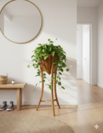 Mid-Century Modern Sculptural Teak Pedestal Planter - Image 2