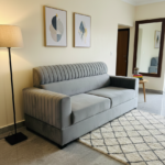 Modern Ribbed Velvet 3-Seater Sofa in Slate Grey