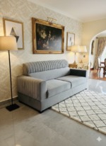 Modern Ribbed Velvet 3-Seater Sofa in Slate Grey - Image 2