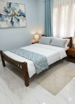 Solid Teak Wood Queen-Size Bed Frame – Classic Slat Design - Image 2